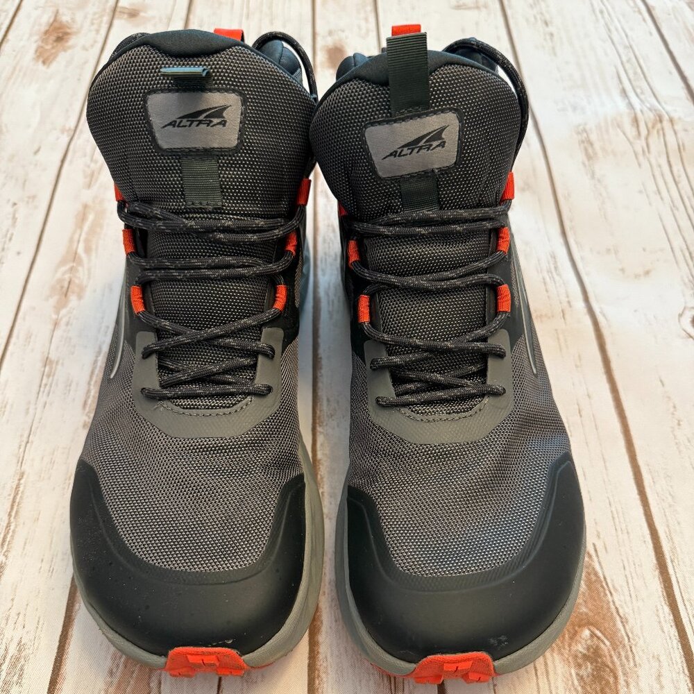 Altra Lone Peak ALL-WTHR Mid 2 Men’s 10.5 Hiking Boots Gray Orange Vibram Waterp